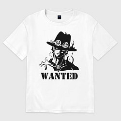 Футболка оверсайз женская Портгас Д Эйс в розыске One Piece, цвет: белый