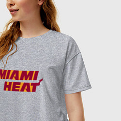 Футболка оверсайз женская NBA - Miami Heat, цвет: меланж — фото 2