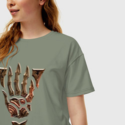 Футболка оверсайз женская Символ Морровинда, цвет: авокадо — фото 2