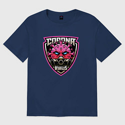 Футболка оверсайз женская Corona Virus, цвет: тёмно-синий