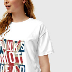 Футболка оверсайз женская Punks not dead, цвет: белый — фото 2