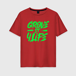 Футболка оверсайз женская Grove street for Life, цвет: красный