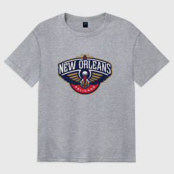 Футболка оверсайз женская New orleans PELIKANS, цвет: меланж