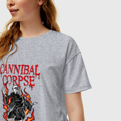 Футболка оверсайз женская Cannibal Corpse Труп Каннибала Z, цвет: меланж — фото 2