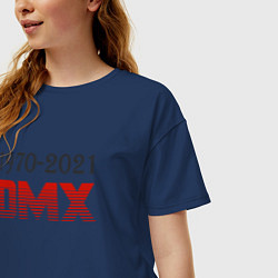 Футболка оверсайз женская Peace DMX, цвет: тёмно-синий — фото 2