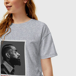 Футболка оверсайз женская Nipsey - King, цвет: меланж — фото 2