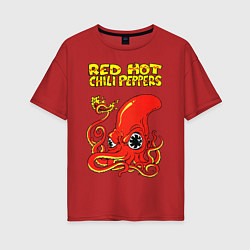 Футболка оверсайз женская RED HOT CHILI PEPPERS, цвет: красный