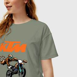 Футболка оверсайз женская KTM МОТОКРОСС Z, цвет: авокадо — фото 2