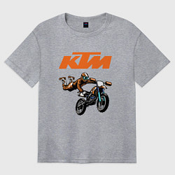 Футболка оверсайз женская KTM МОТОКРОСС Z, цвет: меланж