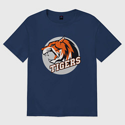 Футболка оверсайз женская Sport Tigers, цвет: тёмно-синий