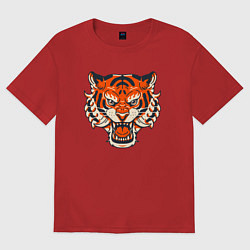 Футболка оверсайз женская Super Tiger, цвет: красный