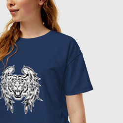Футболка оверсайз женская Tiger Wings, цвет: тёмно-синий — фото 2