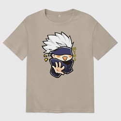 Футболка оверсайз женская Сатору Годжо Магическая битва, цвет: миндальный