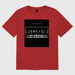 Футболка оверсайз женская BTS Louder that bombs, цвет: красный