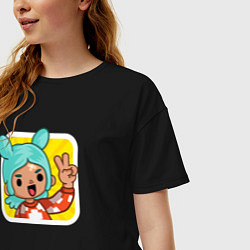 Футболка оверсайз женская Icon Toca Boca, цвет: черный — фото 2