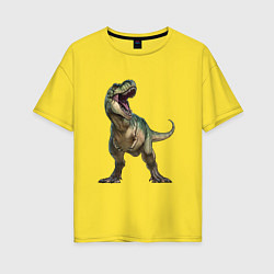 Футболка оверсайз женская Тираннозавр, цвет: желтый