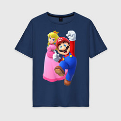 Футболка оверсайз женская Mario Princess, цвет: тёмно-синий