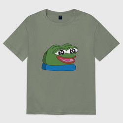 Футболка оверсайз женская Pepe happy Пепе хеппи, цвет: авокадо