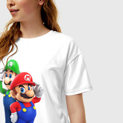 Футболка оверсайз женская Mario Bros, цвет: белый — фото 2