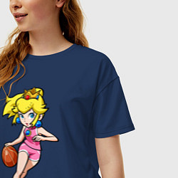 Футболка оверсайз женская Peach Basketball, цвет: тёмно-синий — фото 2