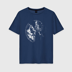 Футболка оверсайз женская Халфтон планета, цвет: тёмно-синий
