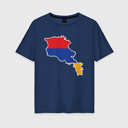 Футболка оверсайз женская Map Armenia, цвет: тёмно-синий