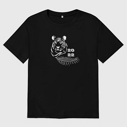 Футболка оверсайз женская Meet тигра, цвет: черный