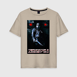 Футболка оверсайз женская Terminator JD, цвет: миндальный