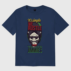 Футболка оверсайз женская Обезьяна с красными губами, цвет: тёмно-синий