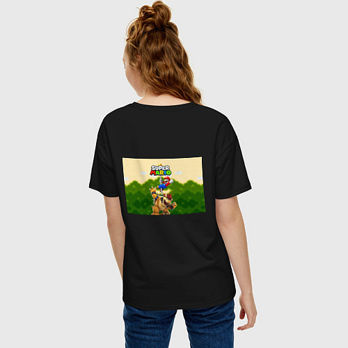 Женская футболка оверсайз Mario Coins / Черный – фото 4