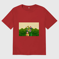 Футболка оверсайз женская Mario Coins, цвет: красный