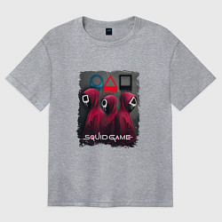 Футболка оверсайз женская Игра в кальмара: Стражи, цвет: меланж