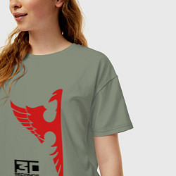 Футболка оверсайз женская 30 Seconds to Mars красный орел, цвет: авокадо — фото 2