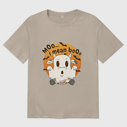Футболка оверсайз женская Halloween Cow, цвет: миндальный