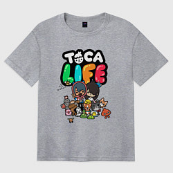 Футболка оверсайз женская Toca Life, цвет: меланж