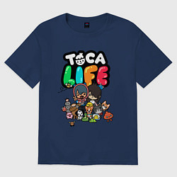 Футболка оверсайз женская Toca Life, цвет: тёмно-синий