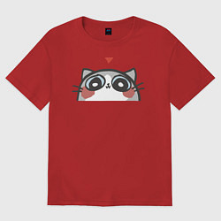 Футболка оверсайз женская Котя влюбился, цвет: красный