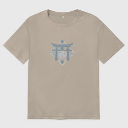 Футболка оверсайз женская Genshin Impact - Инадзума, цвет: миндальный