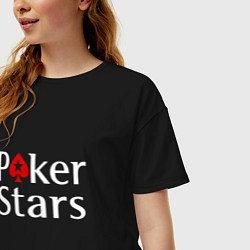 Футболка оверсайз женская PokerStars логотип, цвет: черный — фото 2