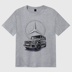 Футболка оверсайз женская Mercedes Gelendwagen G63 AMG G-class G400d, цвет: меланж