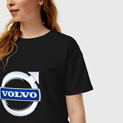 Футболка оверсайз женская Volvo, логотип, цвет: черный — фото 2