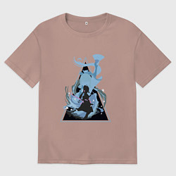 Футболка оверсайз женская Genshin Impact AyakaАяка, цвет: пыльно-розовый