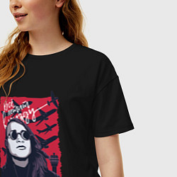 Футболка оверсайз женская Аэропорт имени Летова, цвет: черный — фото 2