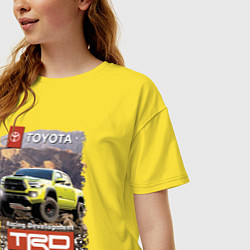Футболка оверсайз женская Toyota Racing Development mountains competition, цвет: желтый — фото 2