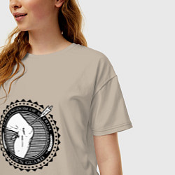 Футболка оверсайз женская Клуб любителей приключений, цвет: миндальный — фото 2