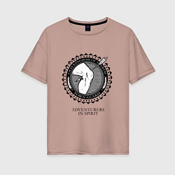 Футболка оверсайз женская Клуб любителей приключений, цвет: пыльно-розовый