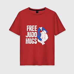 Футболка оверсайз женская Judo Hugs, цвет: красный