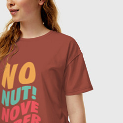 Футболка оверсайз женская No Nut! Novemder, цвет: кирпичный — фото 2