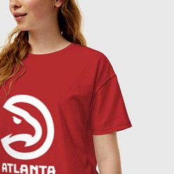 Футболка оверсайз женская Атланта Хокс, Atlanta Hawks, цвет: красный — фото 2