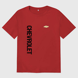 Футболка оверсайз женская Шевроле Логотип, цвет: красный